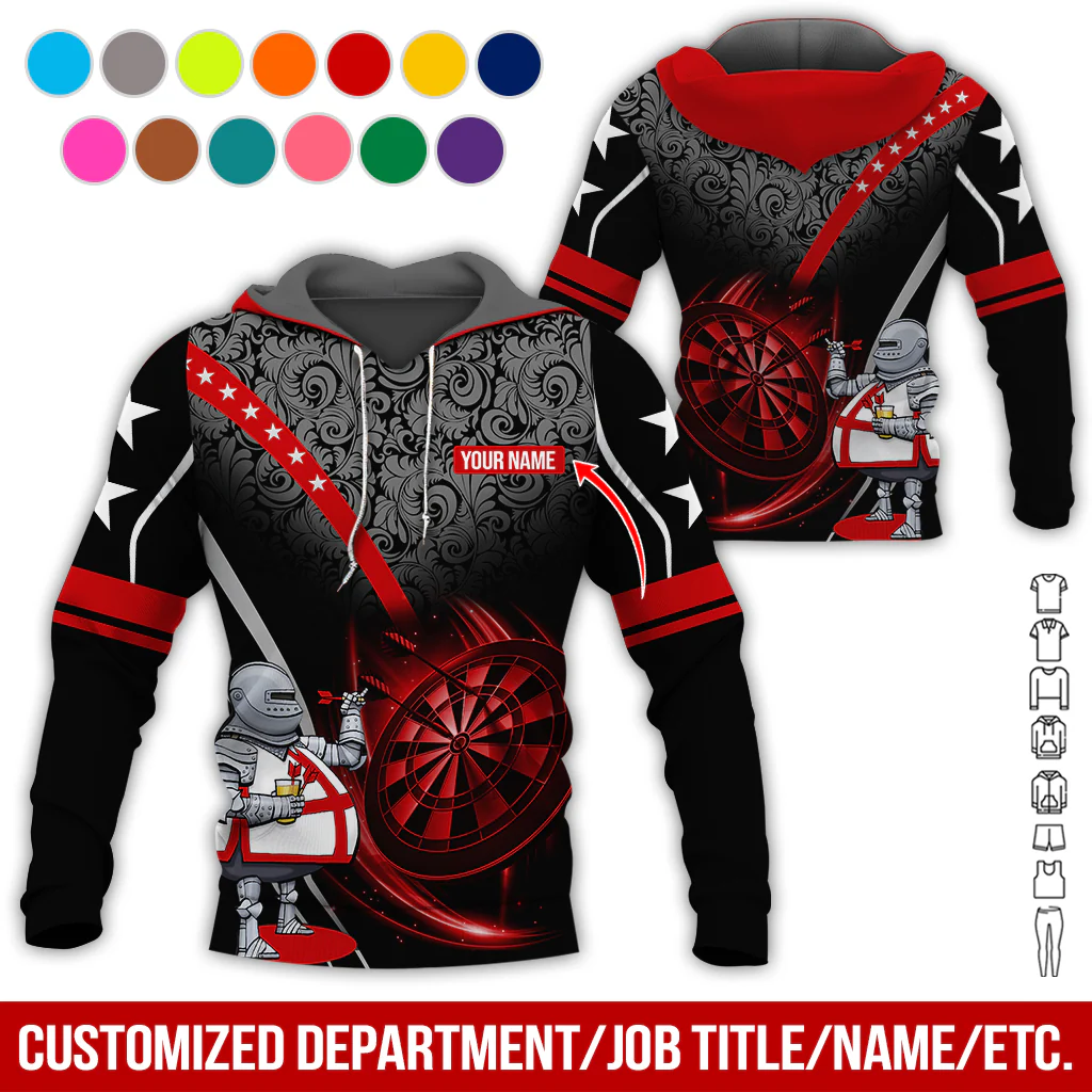 Personalized Darts Knight Armor Premium Hoodie, Customized Name Darts Tropical Pattern Hoodie, Perfect Gift For Darts Lovers, Darts Player - Image 12