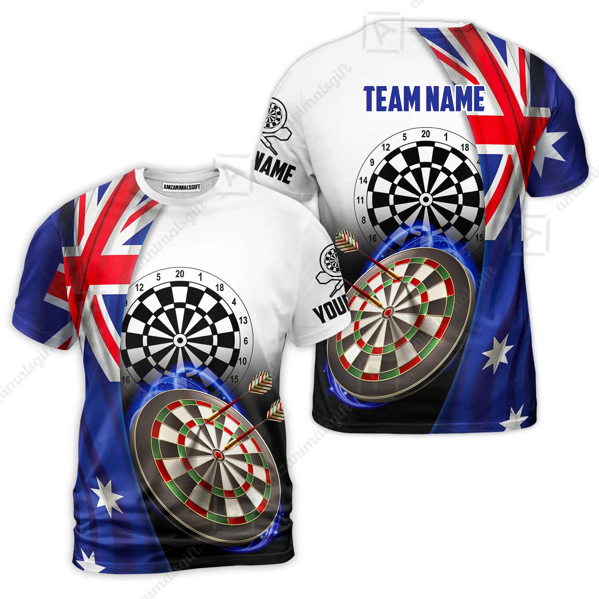 Personalized Darts Men Polo Shirt - Custom Name & Team Name Australia Flag Darts Polo Shirt For Men, Darts Team, Darts Lover - Image 11