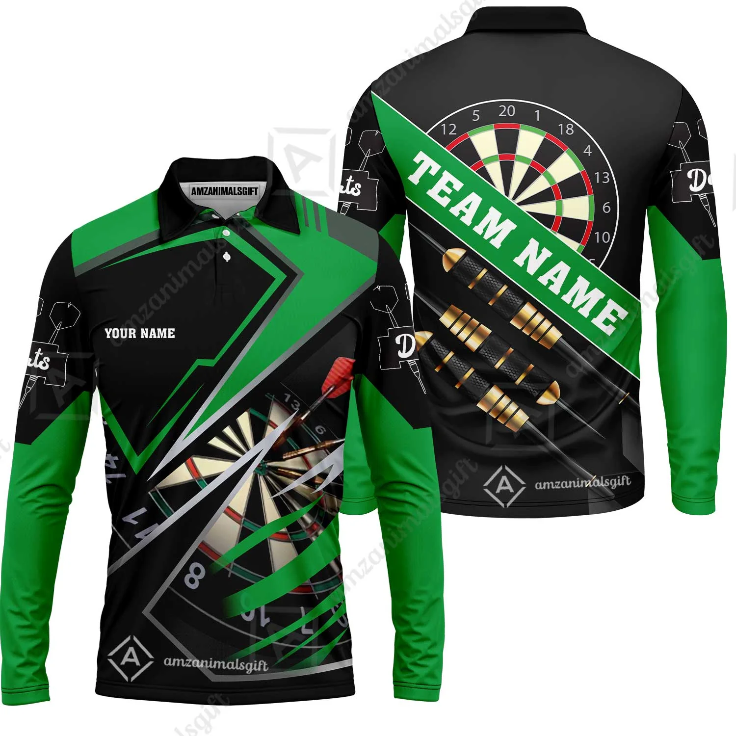Personalized Darts Men Polo Shirt - Custom Name & Team Name Darts Polo Shirt - Image 5