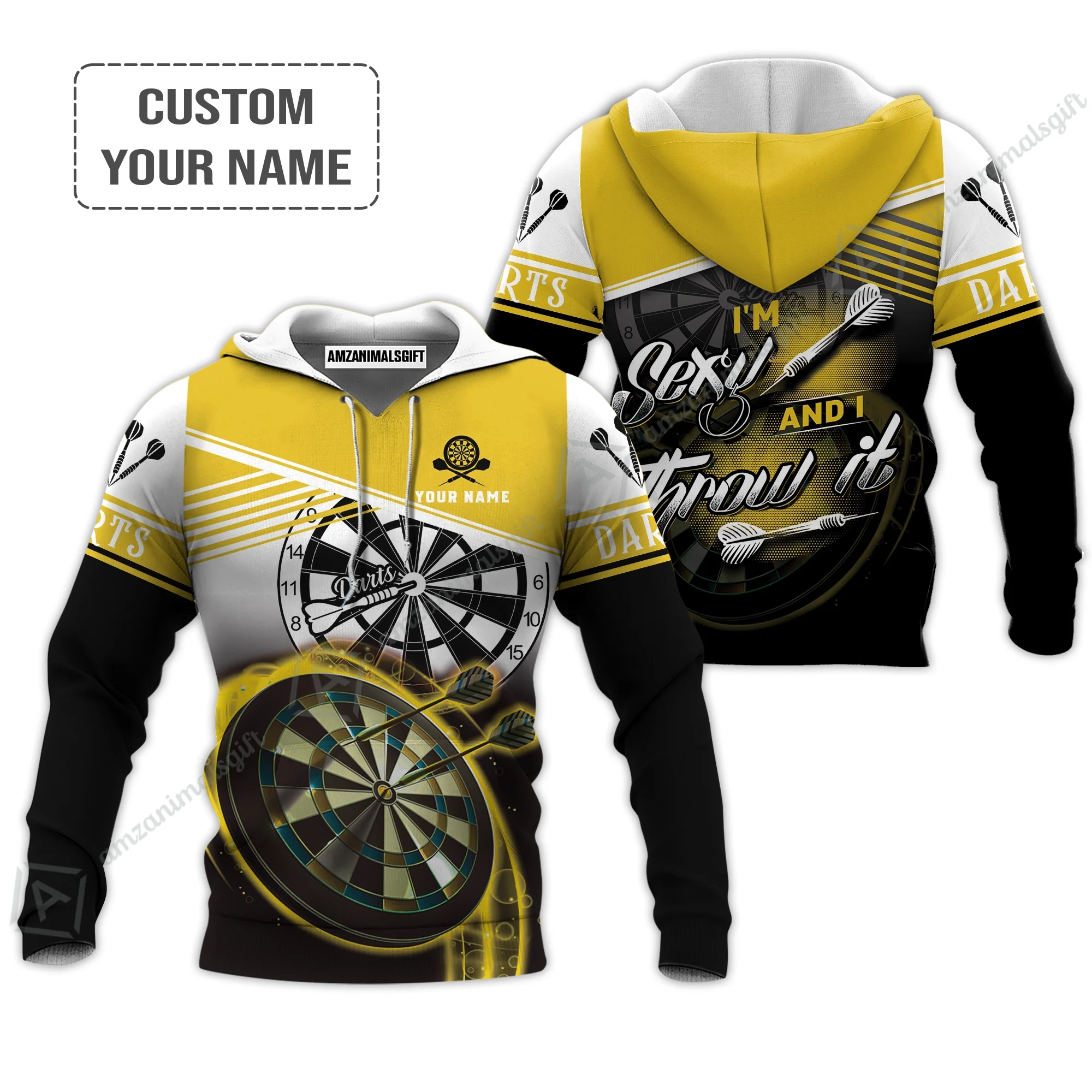 Personalized Darts Polo Shirt - Custom Name I'm Sexy And I Throw It Yellow Polo Shirt - Darts Polo Shirt For Darts Team, Darts Lover - Image 8