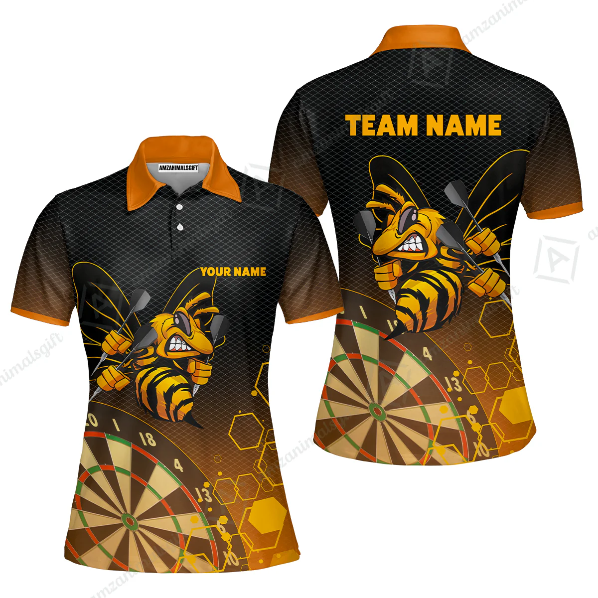 Personalized Darts Men Polo Shirt, Darts And Bee Customized Polo Shirt, Perfect Outfits For Darts Players, Darts Team - Image 4