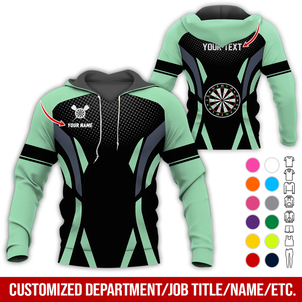 Personalized Darts Premium Hoodie, Custom Name & Text Darts Hoodie Gift For Darts Lovers, Friend, Family - Image 4