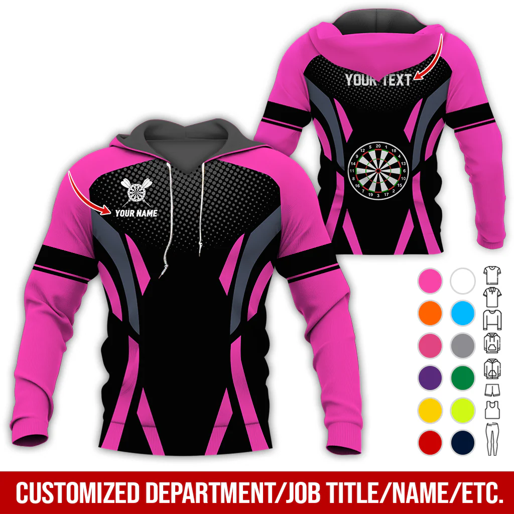Personalized Darts Premium Hoodie, Custom Name & Text Darts Hoodie Gift For Darts Lovers, Friend, Family - Image 9