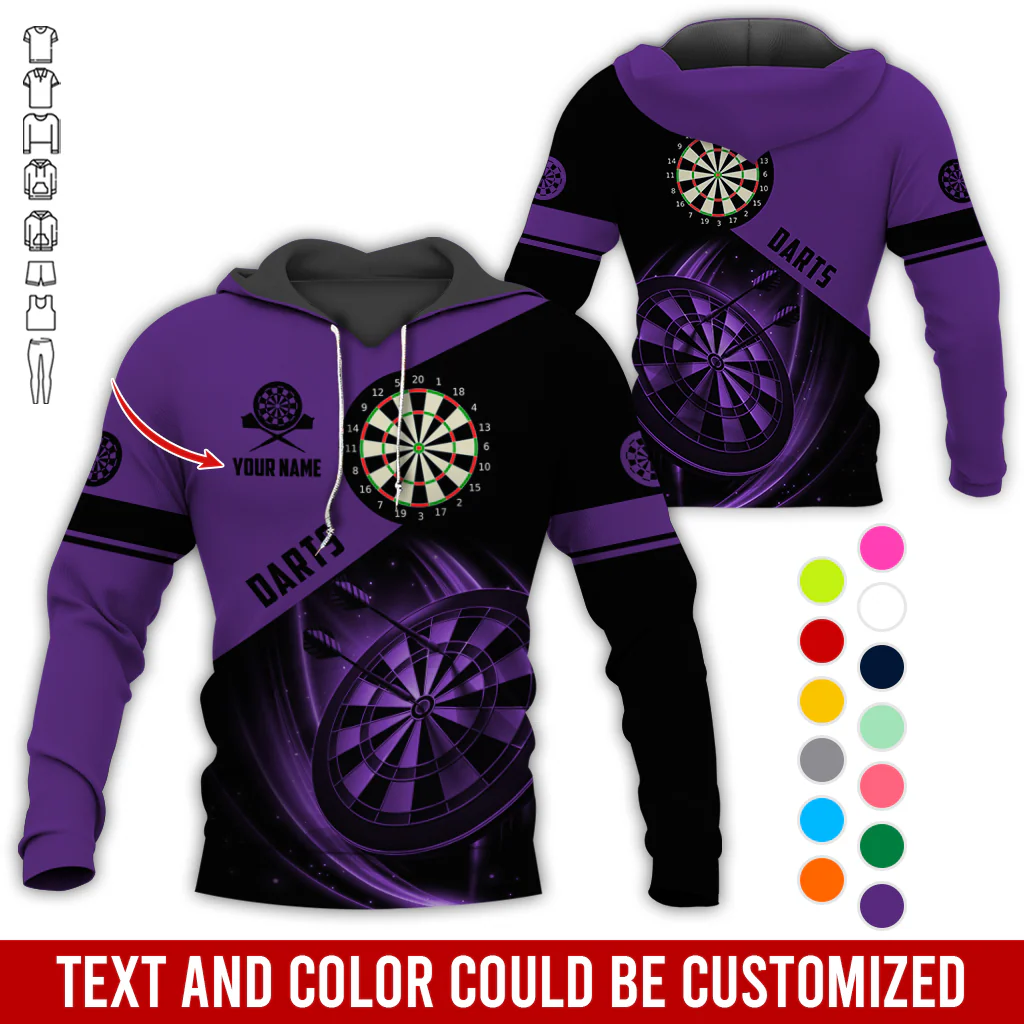 Personalized Darts Premium Hoodie, Customized Name & Text Darts Premium Hoodie, Perfect Gift For Darts Lovers, Darts Player - Image 11