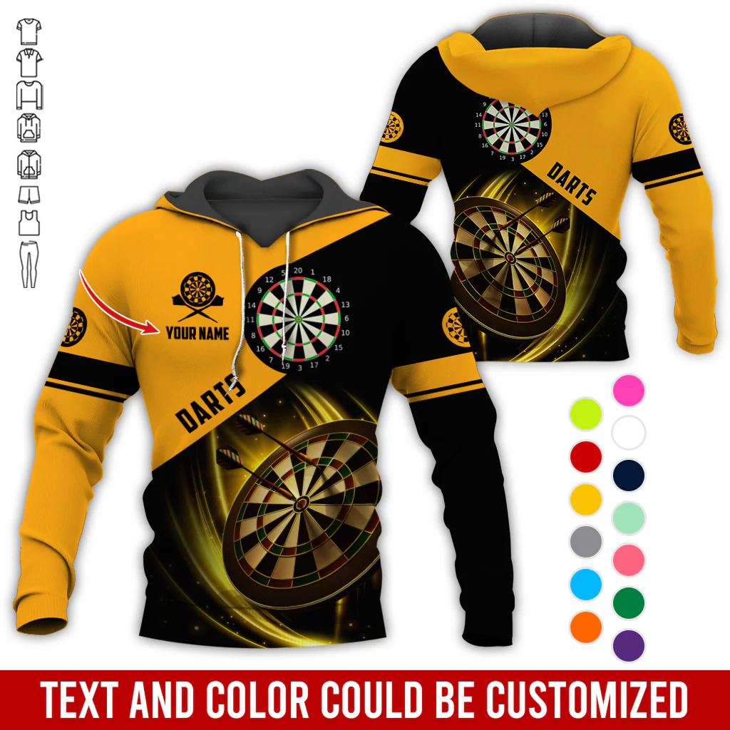 Personalized Darts Premium Hoodie, Customized Name & Text Darts Premium Hoodie, Perfect Gift For Darts Lovers, Darts Player - Image 4