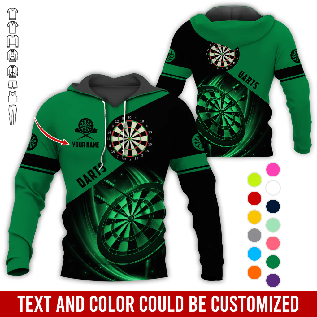 Personalized Darts Premium Hoodie, Customized Name & Text Darts Premium Hoodie, Perfect Gift For Darts Lovers, Darts Player - Image 5