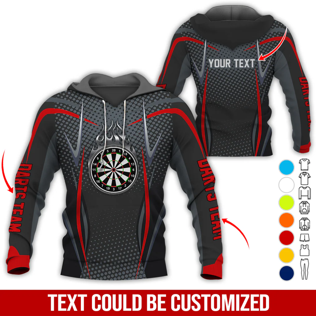 Personalized Darts Premium Hoodie, Dartboards & Black Flame Hoodie For Men & Women, Perfect Gift For Darts Lovers, Darts Player - Image 3