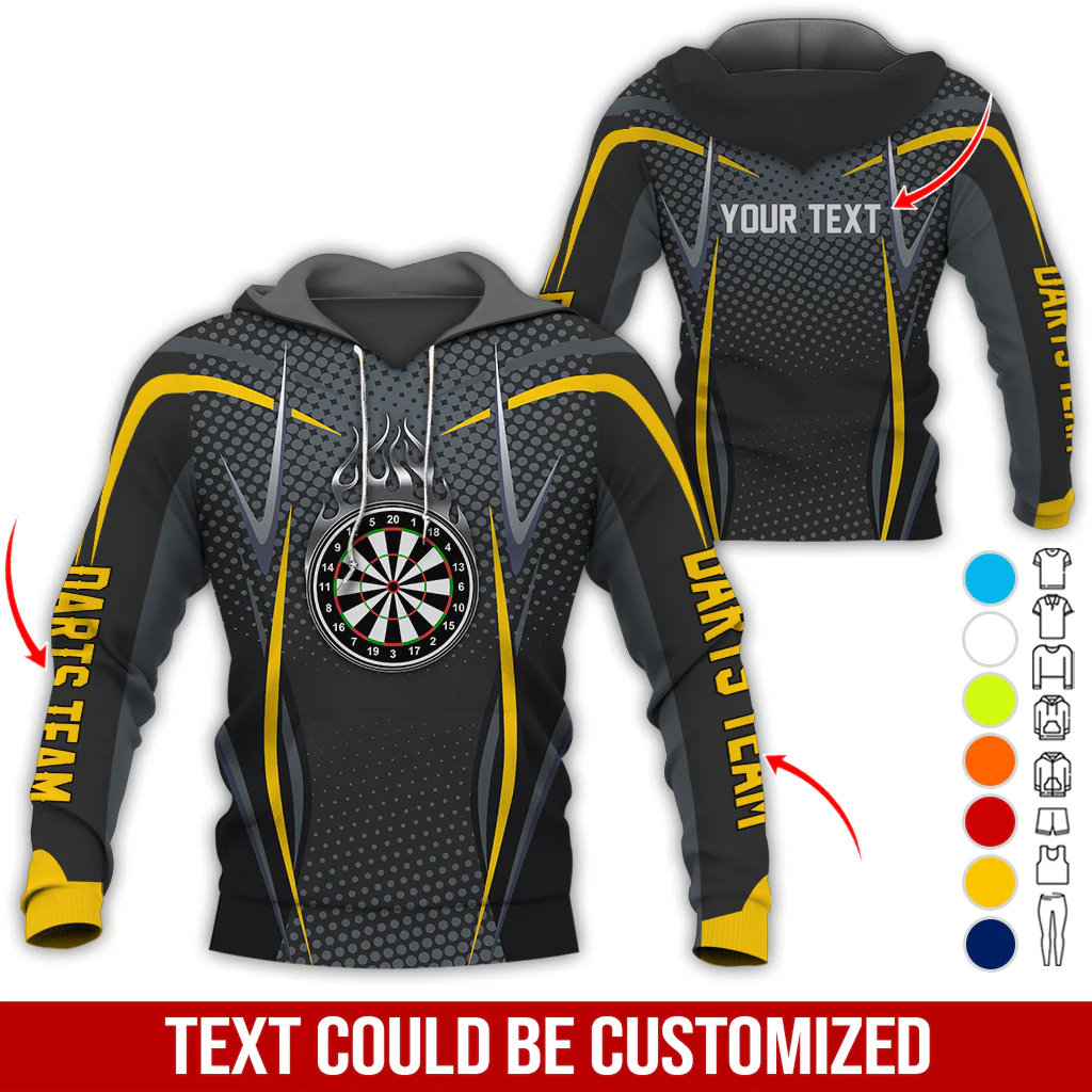 Personalized Darts Premium Hoodie, Dartboards & Black Flame Hoodie For Men & Women, Perfect Gift For Darts Lovers, Darts Player - Image 4