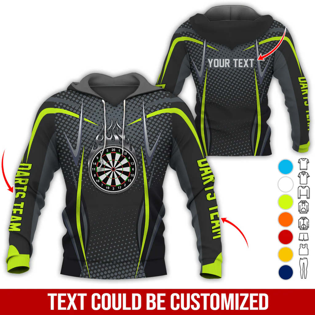 Personalized Darts Premium Hoodie, Dartboards & Black Flame Hoodie For Men & Women, Perfect Gift For Darts Lovers, Darts Player - Image 5