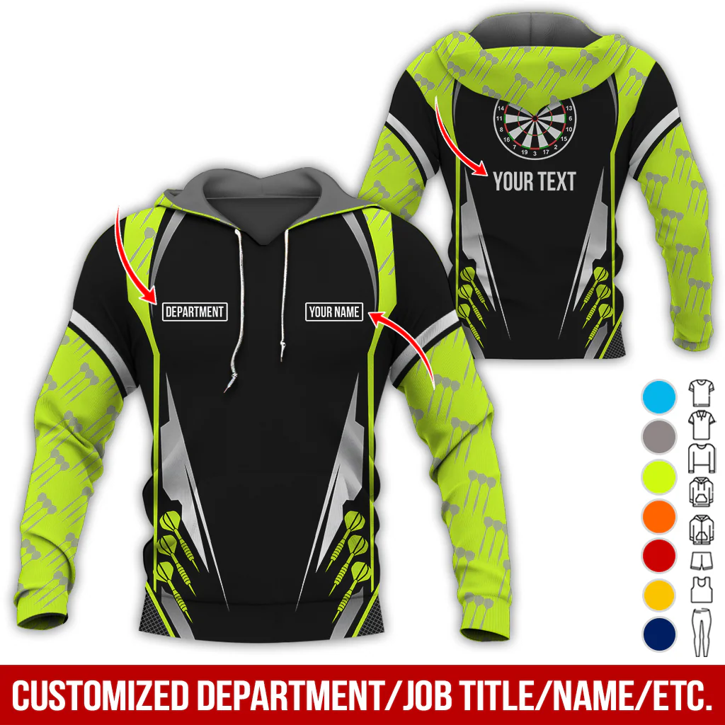 Personalized Darts Premium Hoodie, Darts Pattern Hoodie Black For Men & Women, Perfect Gift For Darts Lovers, Friend, Family - Image 3