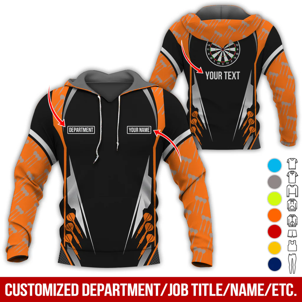 Personalized Darts Premium Hoodie, Darts Pattern Hoodie Black For Men & Women, Perfect Gift For Darts Lovers, Friend, Family - Image 5