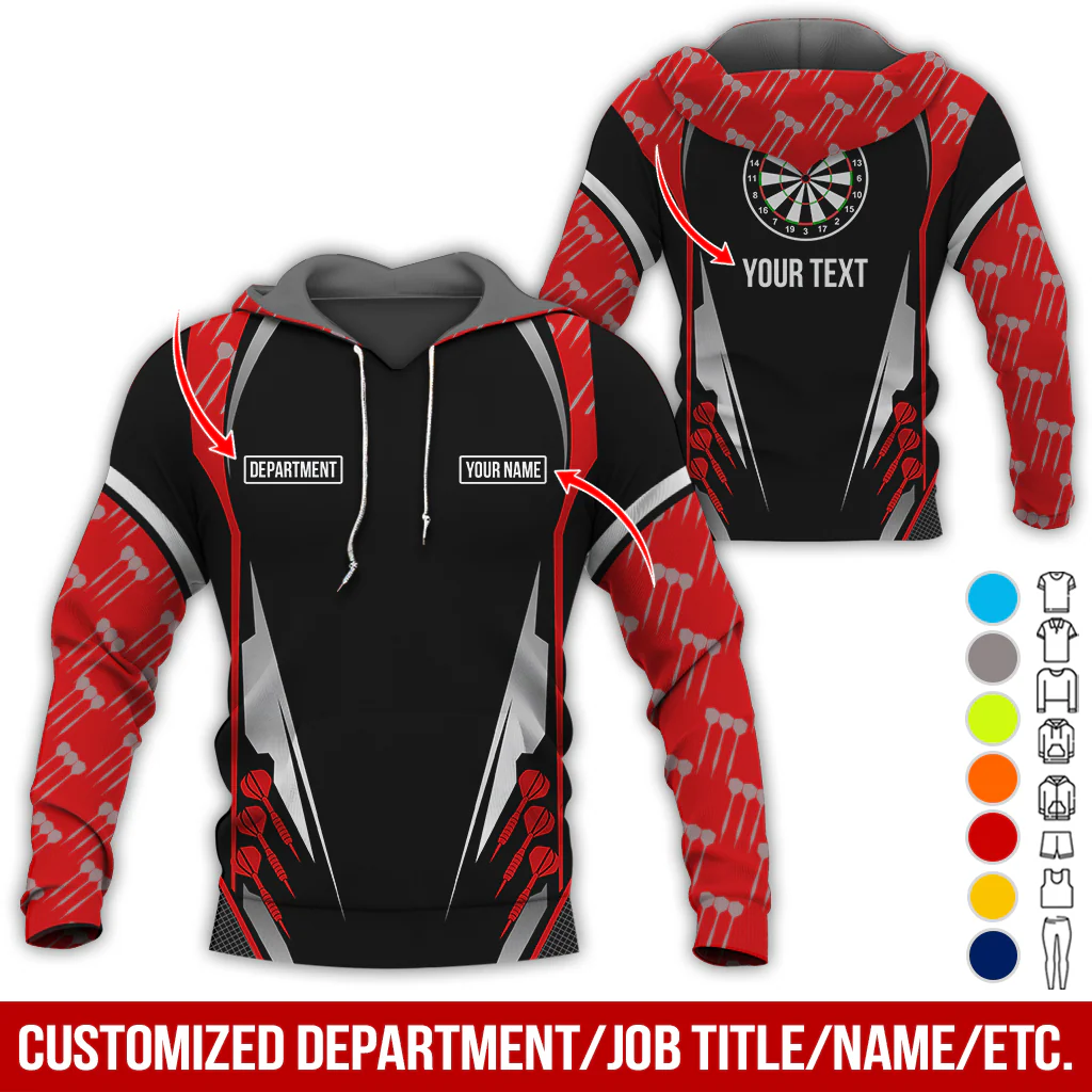 Personalized Darts Premium Hoodie, Darts Pattern Hoodie Black For Men & Women, Perfect Gift For Darts Lovers, Friend, Family - Image 6
