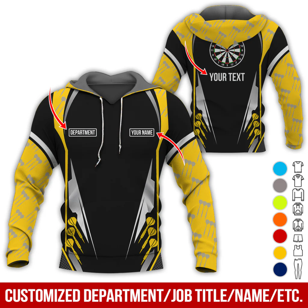 Personalized Darts Premium Hoodie, Darts Pattern Hoodie Black For Men & Women, Perfect Gift For Darts Lovers, Friend, Family - Image 7