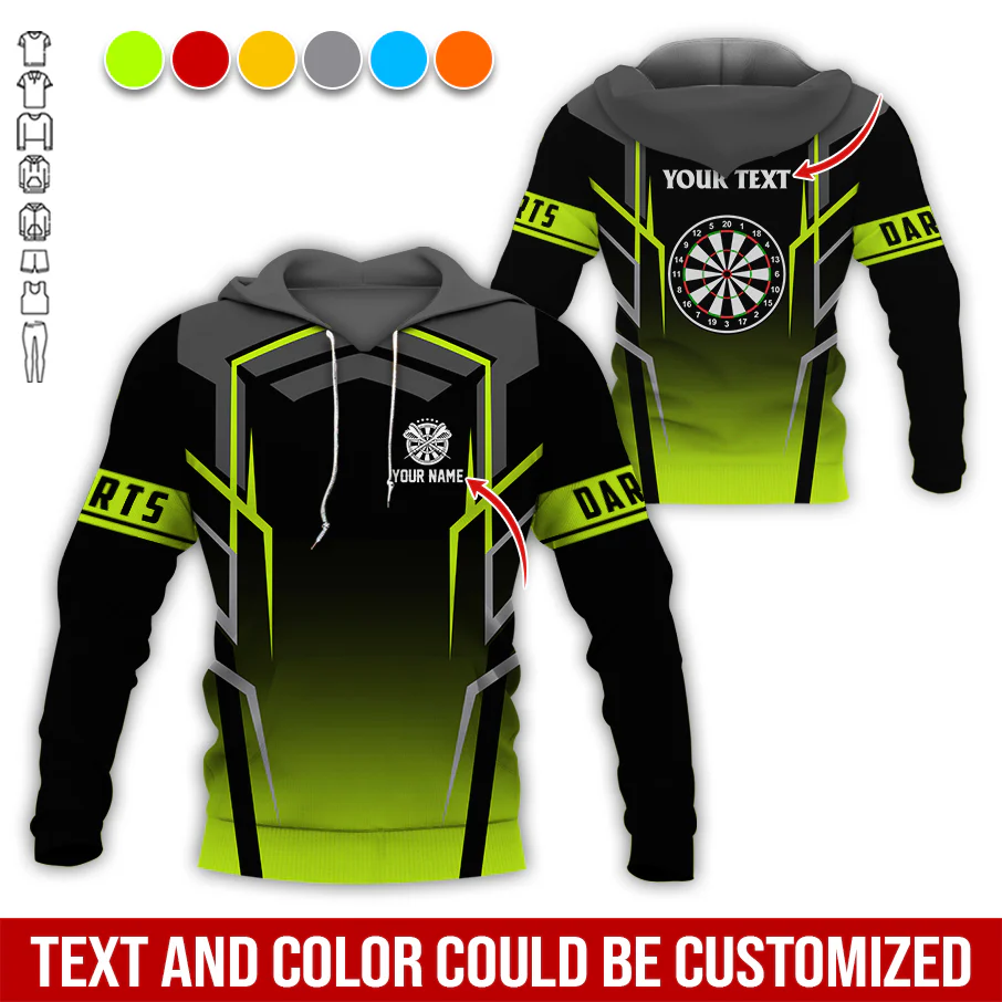 Personalized Darts Premium Hoodie, Dartsboards Pattern Hoodie Black For Darts Player, Perfect Gift For Darts Lovers, Friend, Family - Image 3