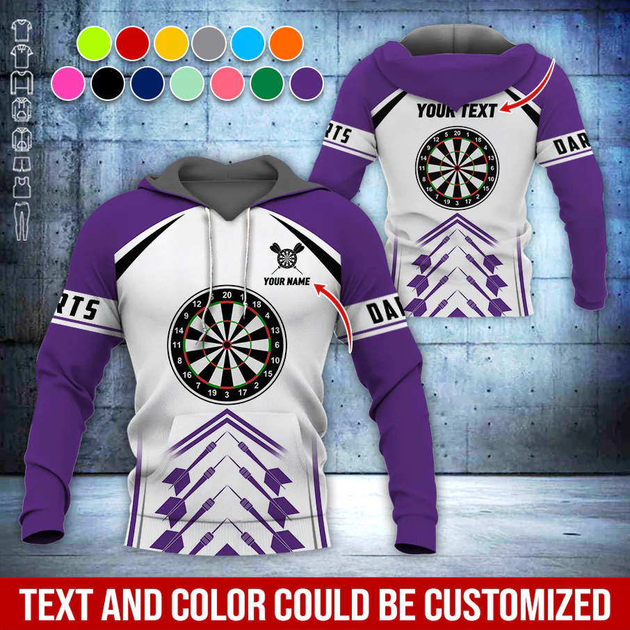 Personalized Darts Premium Hoodie, Dartsboards Pattern Hoodie White For Men & Women, Perfect Gift For Darts Lovers, Darts Player - Image 4