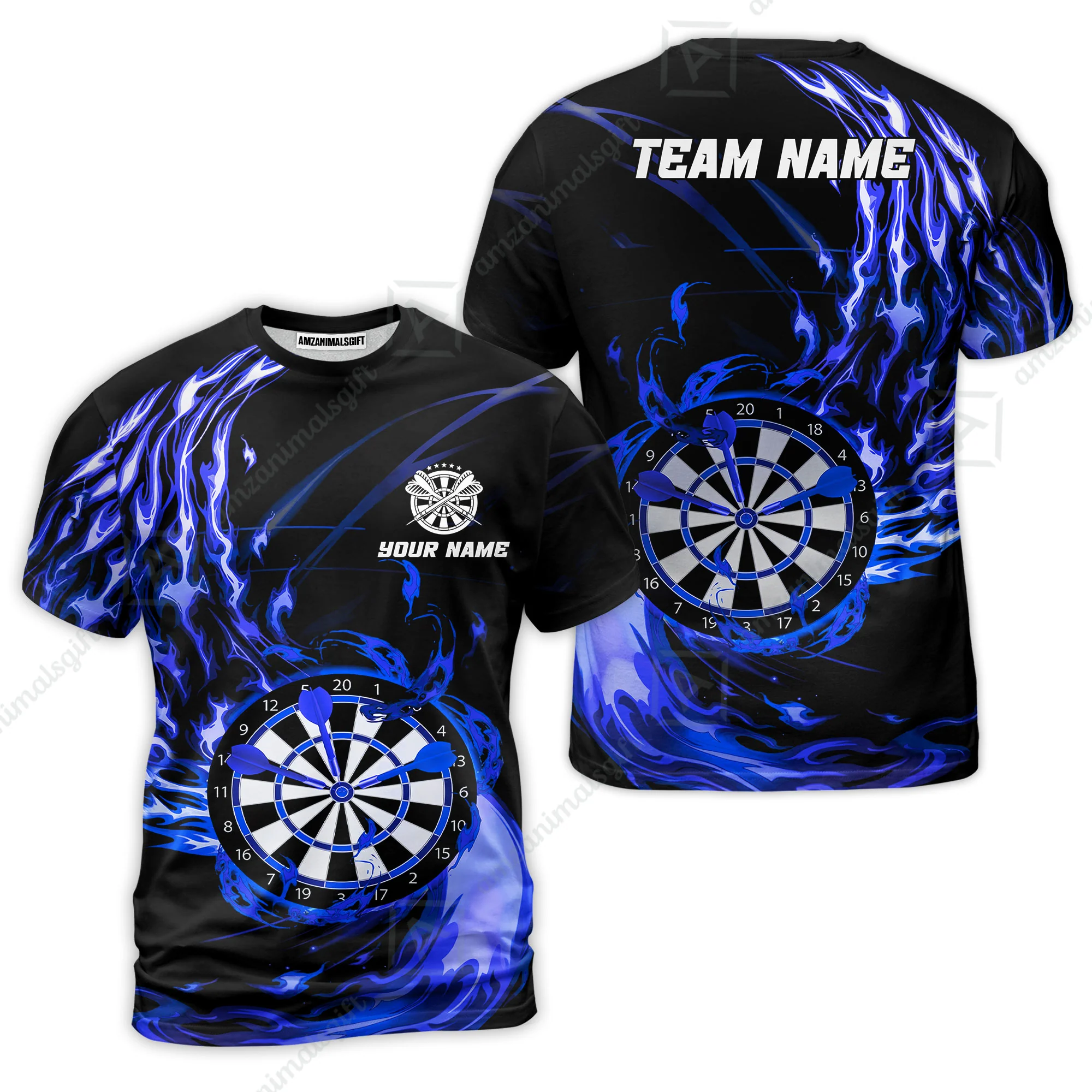 Personalized Darts Hawaiian Shirt - Custom Name & Team Name Darts Purple Fire Polo Shirt For Women, Darts Team, Darts Lover - Image 32