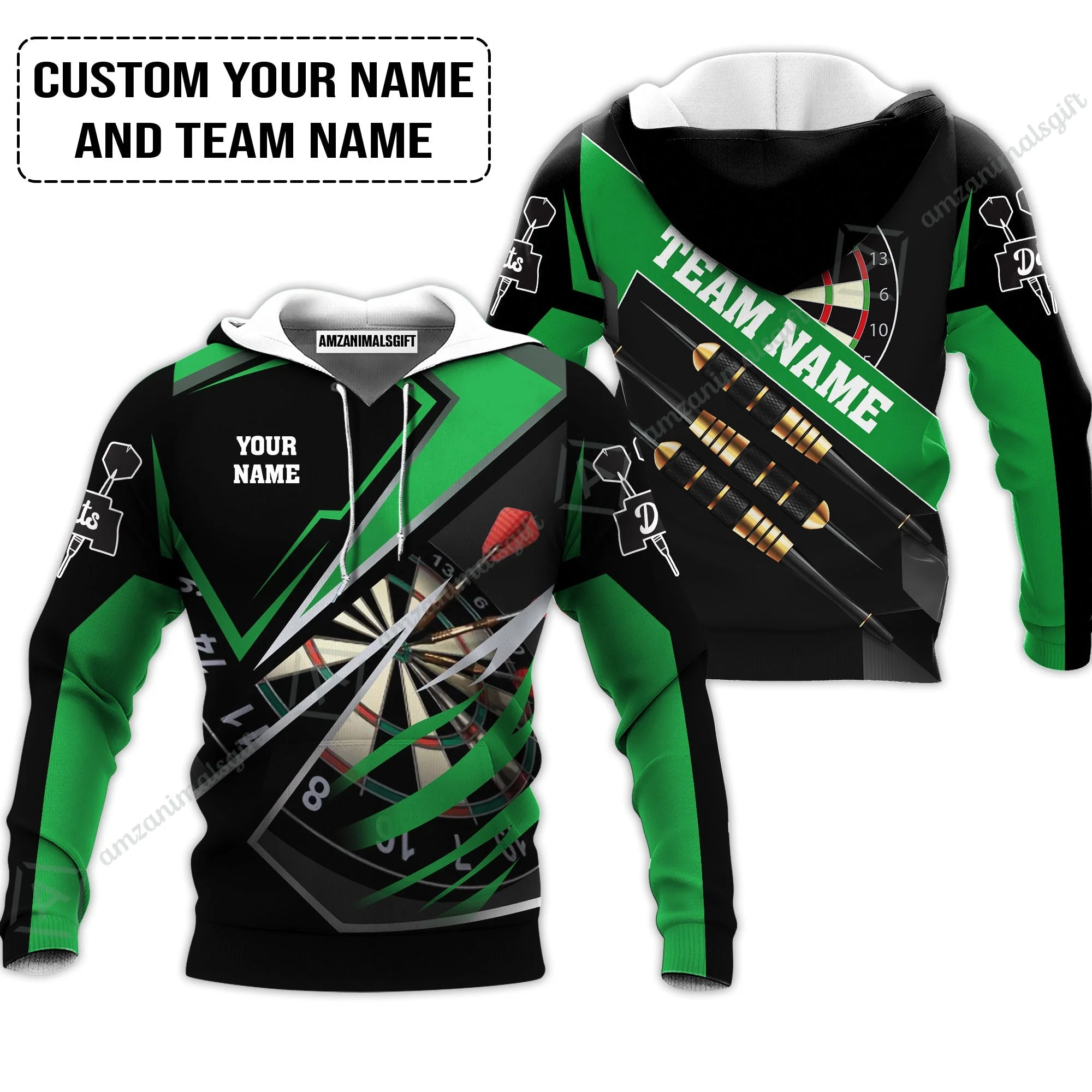 Personalized Darts Zip Polo Shirt- Custom Name & Team Name Darts Zip Polo Shirt - Image 5