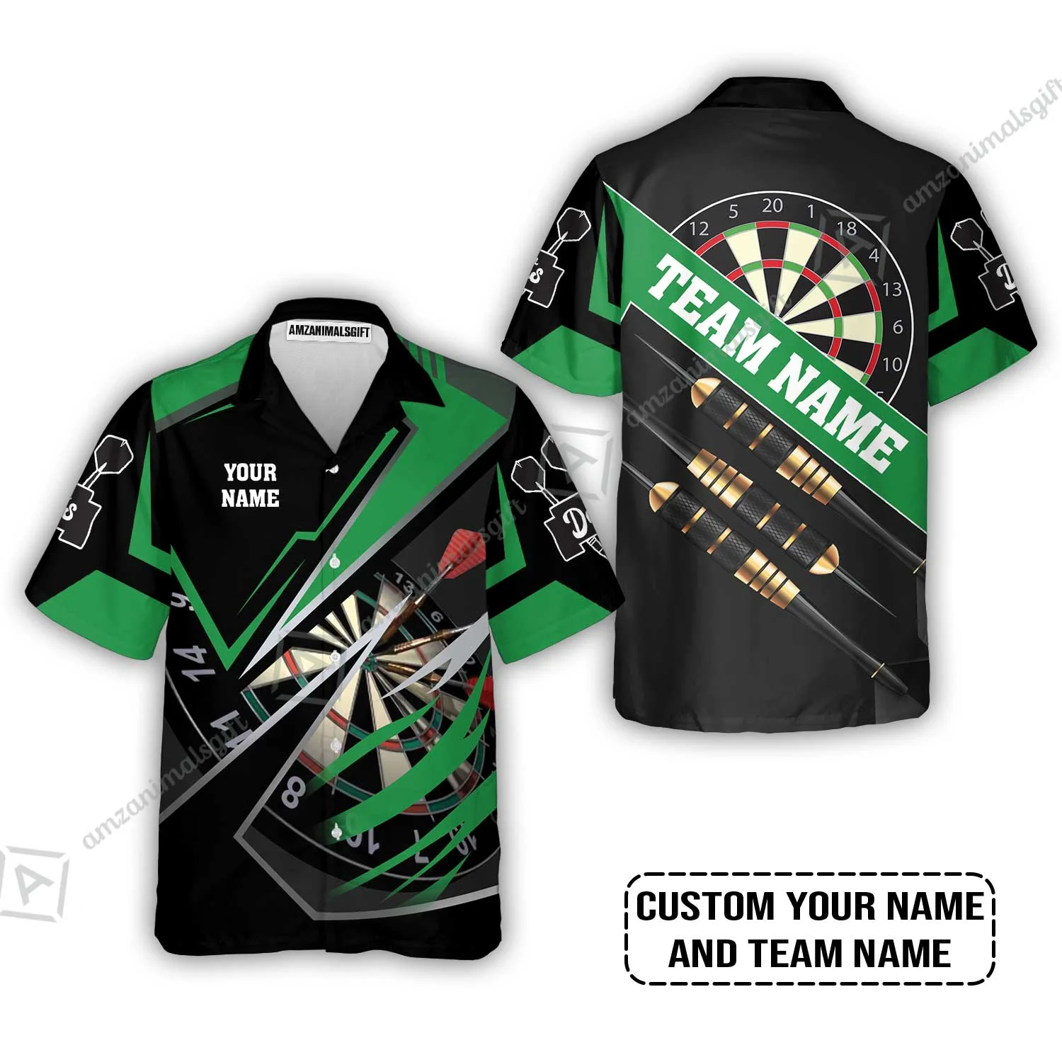 Personalized Darts Zip Polo Shirt- Custom Name & Team Name Darts Zip Polo Shirt - Image 7