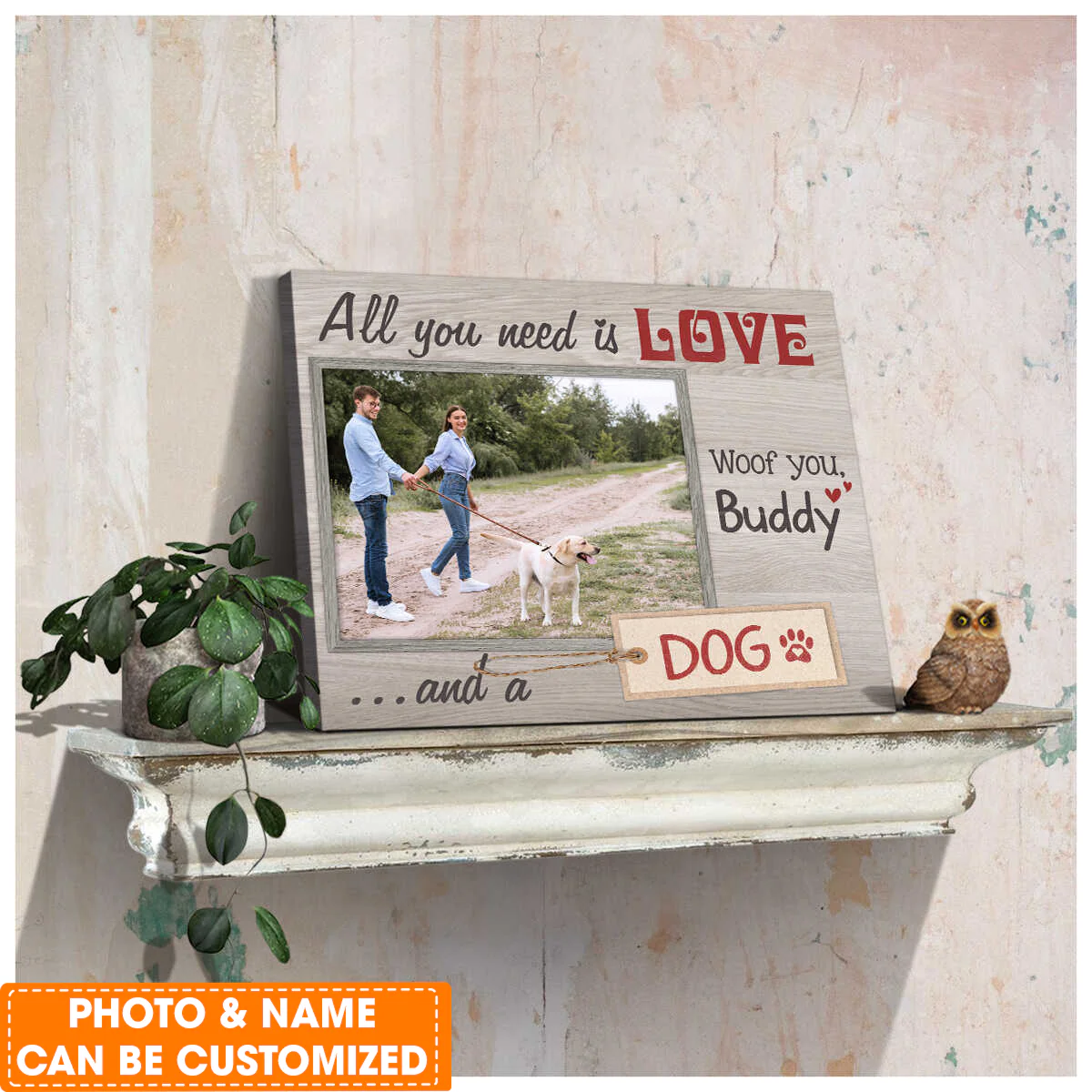 Personalized Dog Canvas, All You Need Is Love And A Dog Canvas, Perfect Gift For Dog Lovers, Friend, Family - Image 2