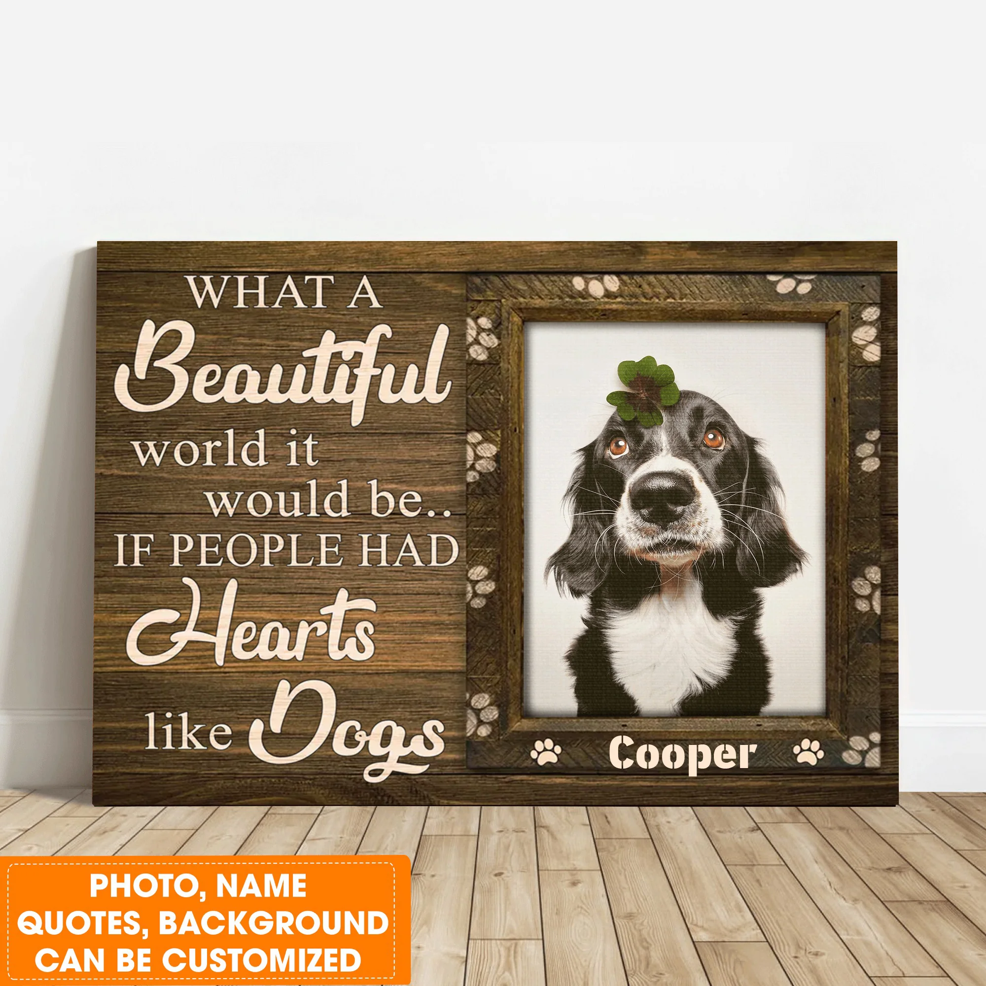 Personalized Dog Landscape Canvas, Custom Pet Photo, Beautiful Pawprints Dog Canvas, Perfect Gift For Dog Lovers, Friend, Family - Image 7