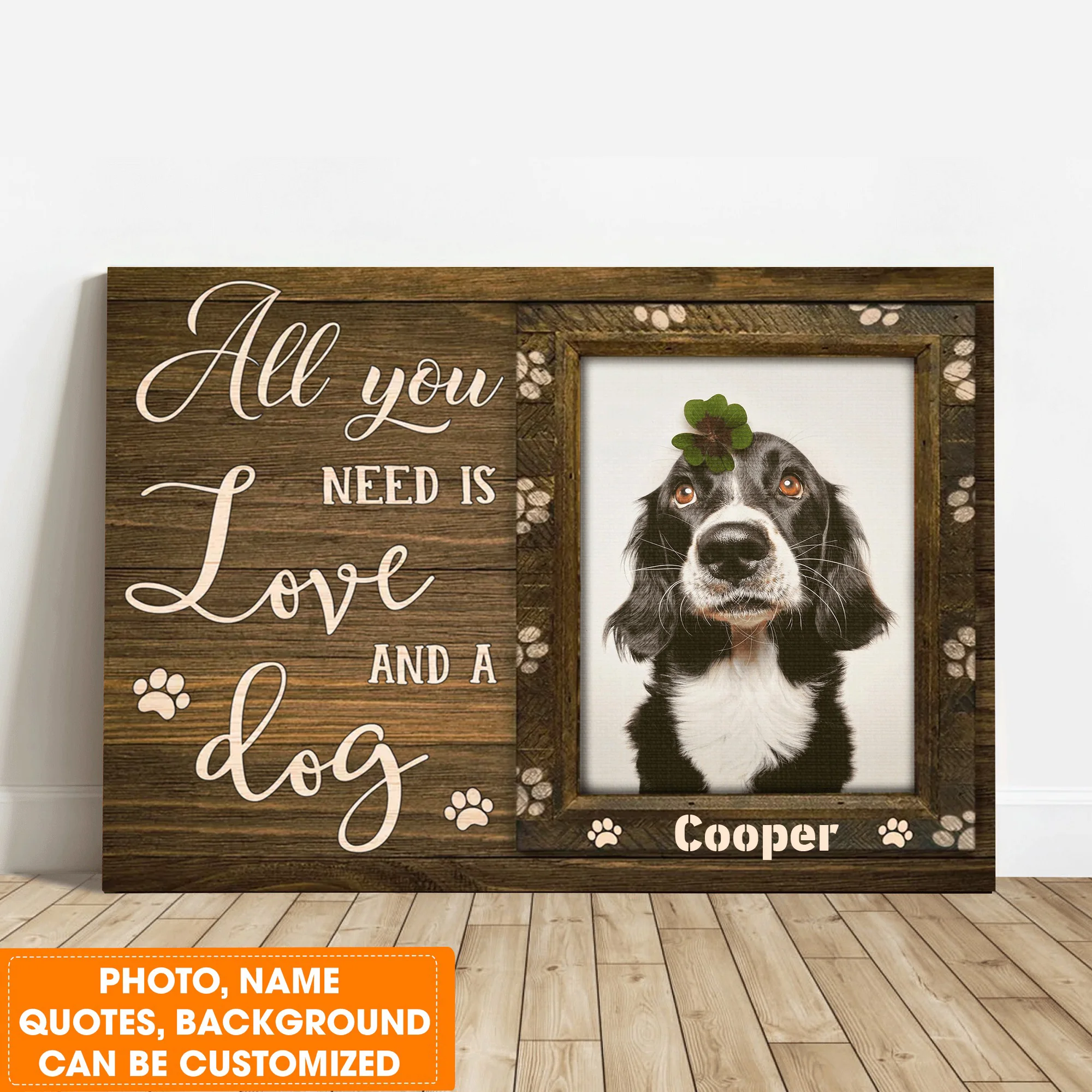 Personalized Dog Landscape Canvas, Custom Pet Photo, Beautiful Pawprints Dog Canvas, Perfect Gift For Dog Lovers, Friend, Family - Image 9