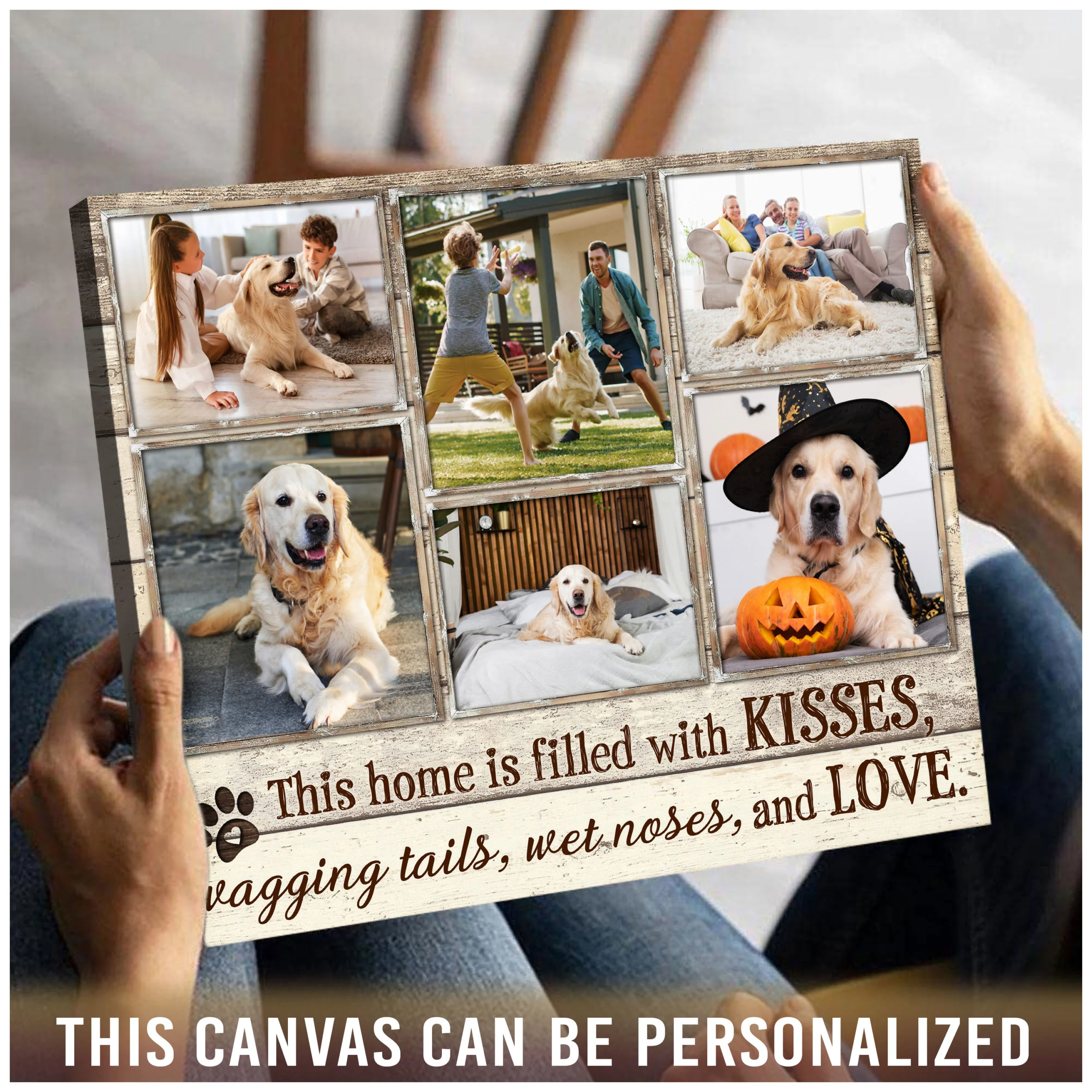 Personalized Dog Landscape Canvas, Custom Pet Photo This home is filled with kisses Canvas, Perfect Gift For Dog Lovers, Friend, Family - Image 2