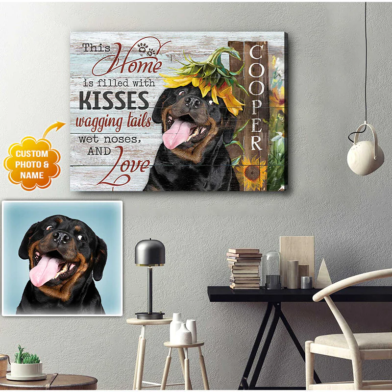 Personalized Dog Landscape Canvas, Custom Photo and Name Dog This home is filled Canvas, Perfect Gift For Dog Lovers, Friend, Family - Image 4