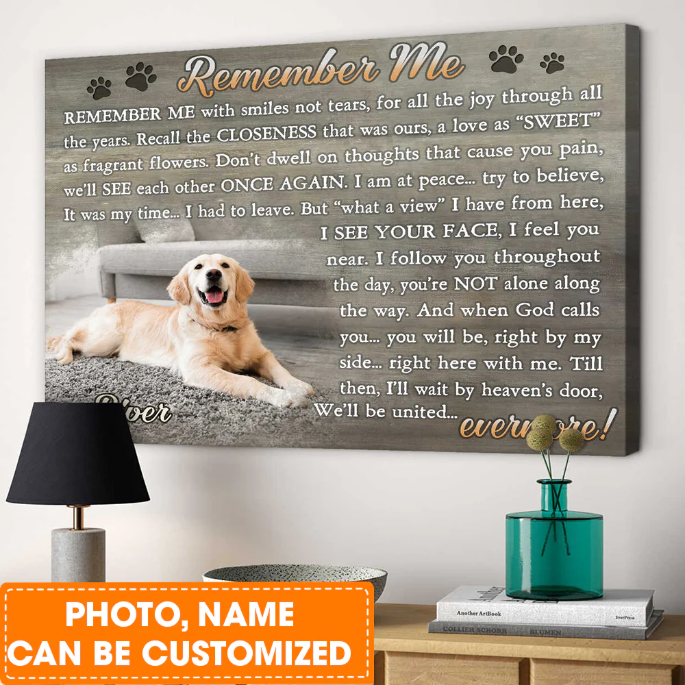 Personalized Dog Landscape Canvas, Pawprints Canvas, Memorial Wall Art Remember Me Canvas, Perfect Gift For Dog Lovers, Friends, Family - Image 2