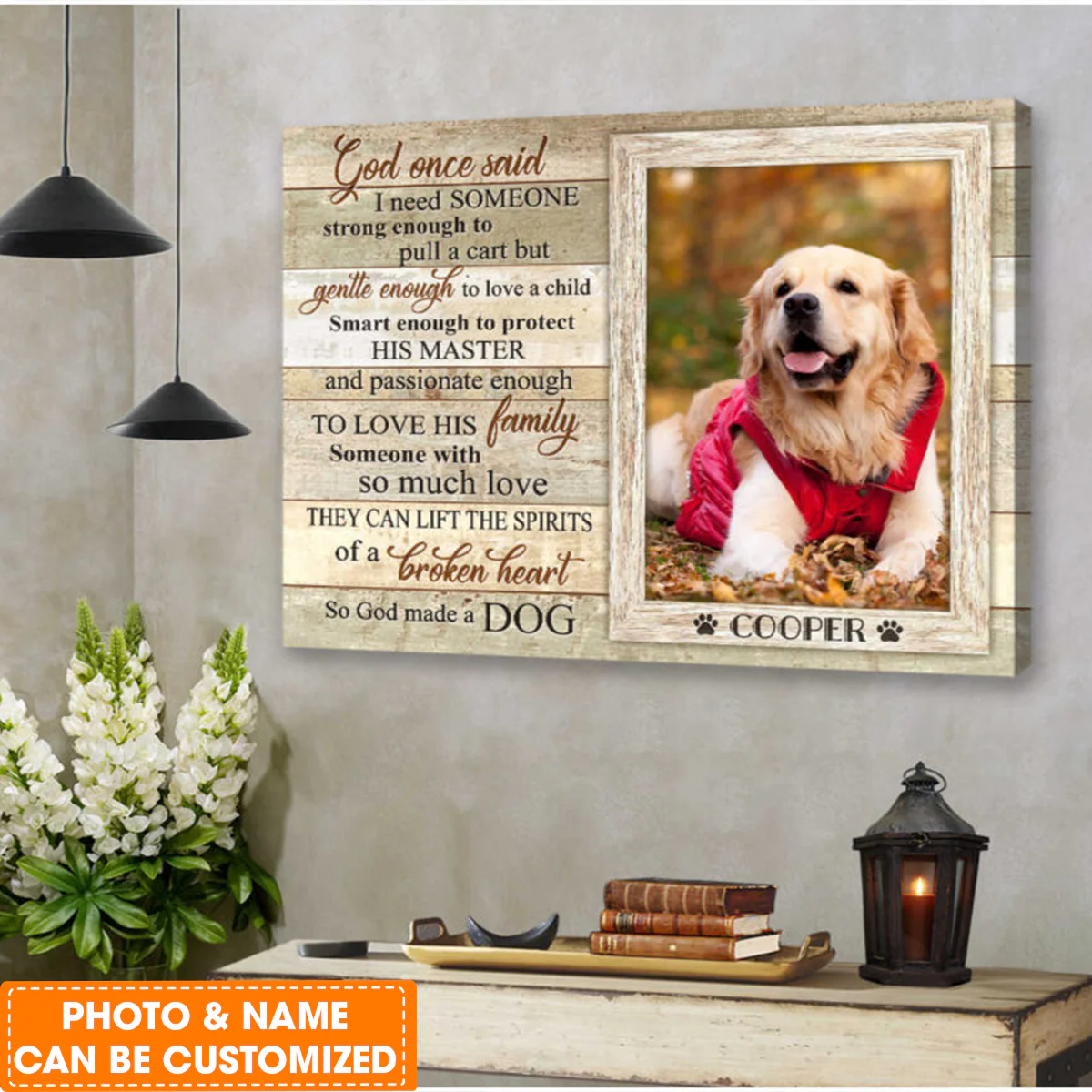 Personalized Dog Landscape Canvas, Wooden Window Canvas, Custom Your Pet Photo, Perfect Gift For Dog Lovers, Friend, Family - Image 2