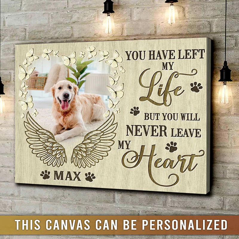 Personalized Dog Landscape Canvas, You Have Left My Life Canvas, Pet Loss Sympathy Gifts, Perfect Gift For Dog Lovers, Friends, Family - Image 2