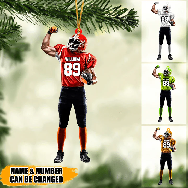 Personalized Football Acrylic Christmas Ornament, Football Team Gift For Him, Husband, Football Lovers, Football Players - Image 2