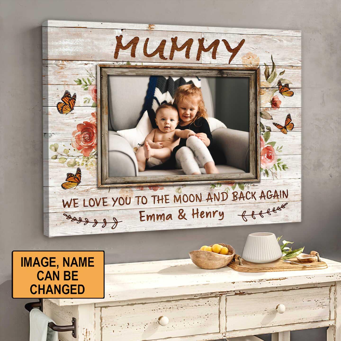 Personalized Gift For Mom Landscape Canvas - Custom Gift For Mom From Daughter Son, Mother's Day, Anniversary, Birthday, Presents for Mom - Mummy We Love You Canvas