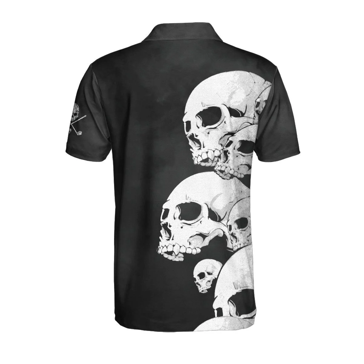 Personalized Golf Men Polo Shirts - Scary White Skull Heads And Golf Custom Name Men Polo Shirts - Perfect Gift For Men, Golfers, Golf Lover - Image 3
