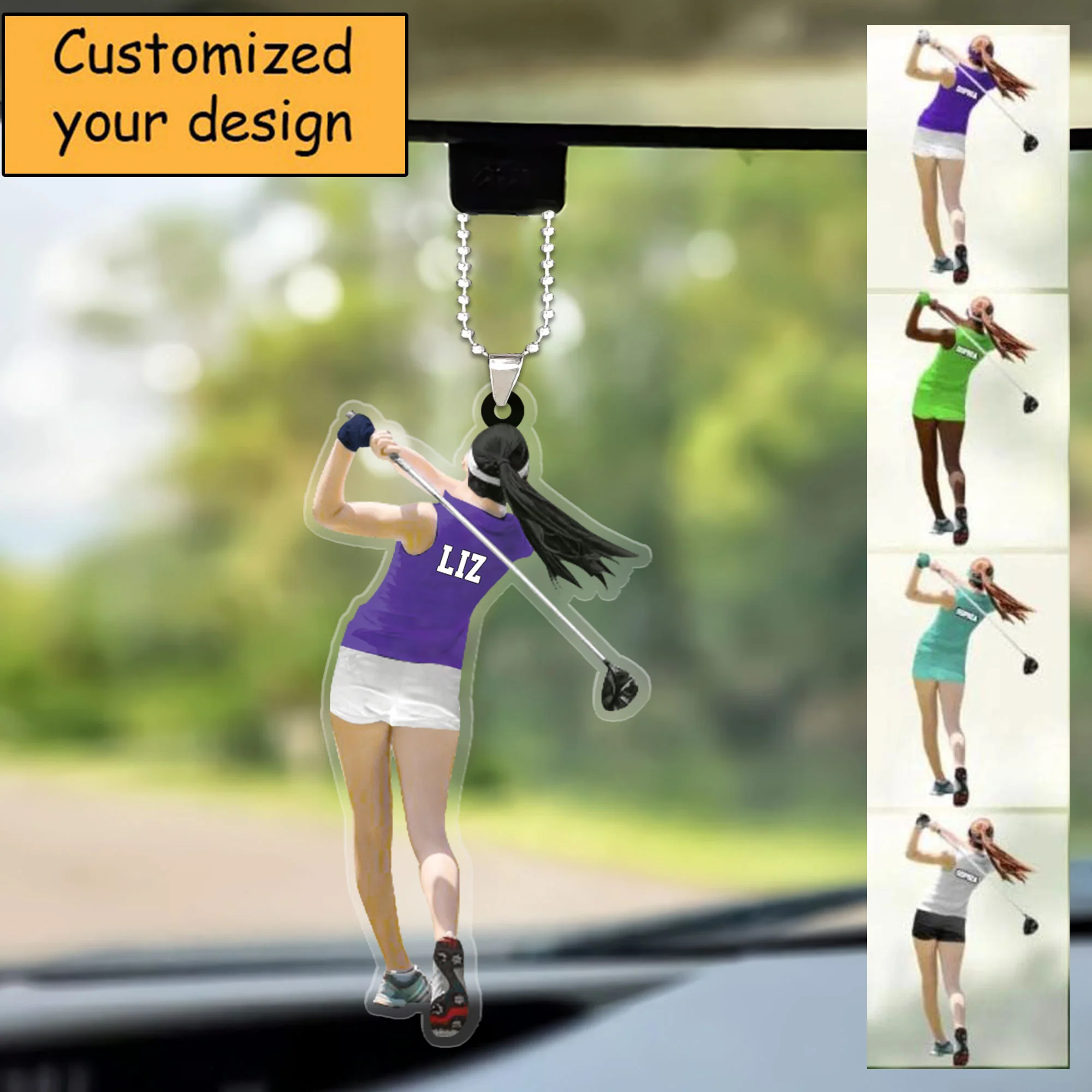 Personalized Golf Woman Christmas Acrylic Keychain, Golf Team Gift, Gift For Golf Lovers, Golf Players - Image 5