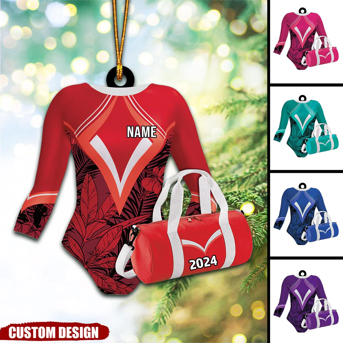 Personalized Gymnastics Leotards Flat Acrylic Ornament, Meaningful Ornament Gifts For Gymnasts and Gym Lovers, Daughter - Image 2