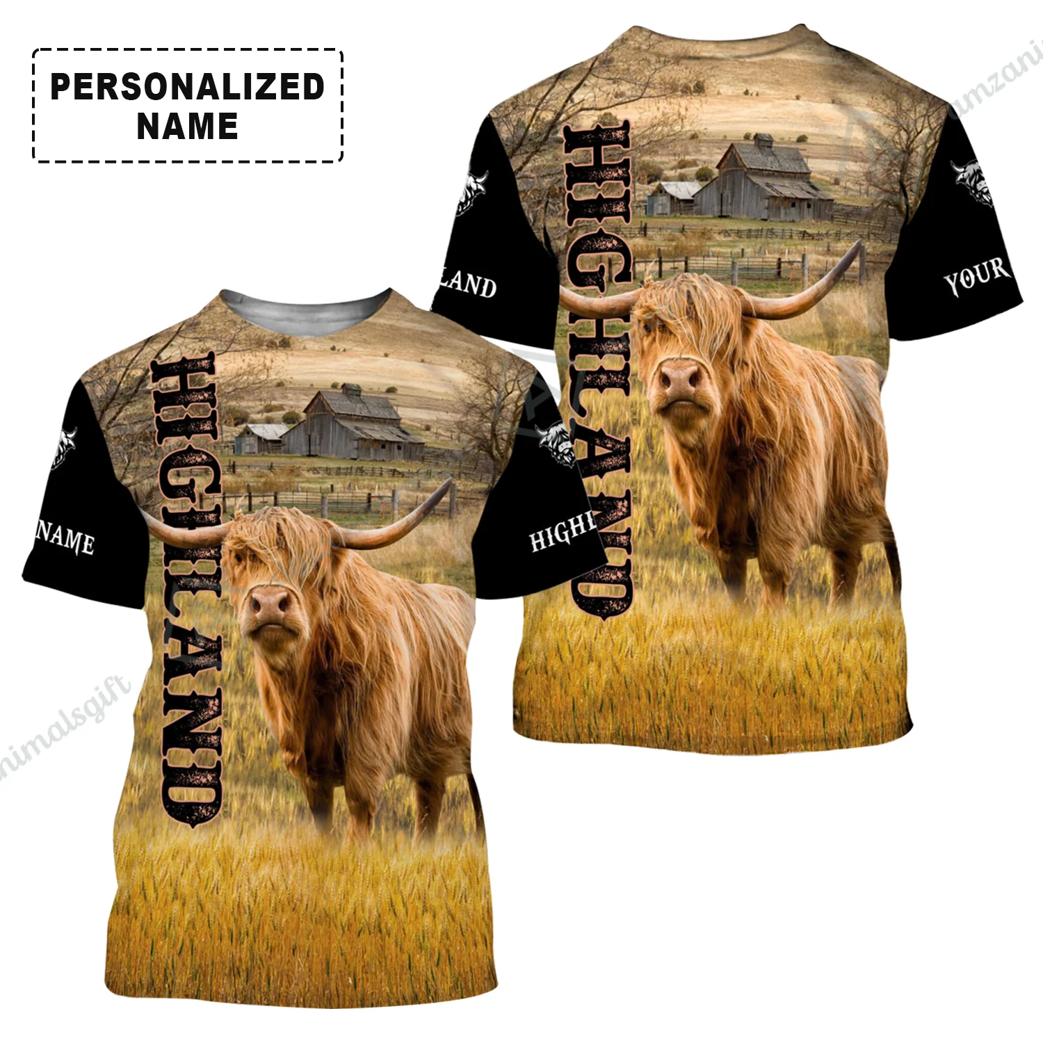 Personalized Highland Cattle T-Shirt, Highland Cattle On The Farm Custom Shirt For Friend, Family, Farmer, Highland Lovers - Image 2