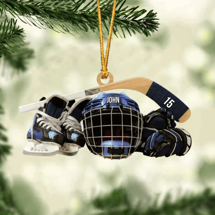 Personalized Hockey Skates Helmet And Stick Christmas Ornament, Acrylic Ornament - Gift For Hockey Lover - Image 10