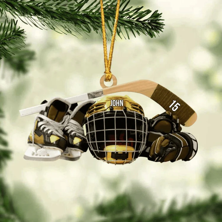 Personalized Hockey Skates Helmet And Stick Christmas Ornament, Acrylic Ornament - Gift For Hockey Lover - Image 8