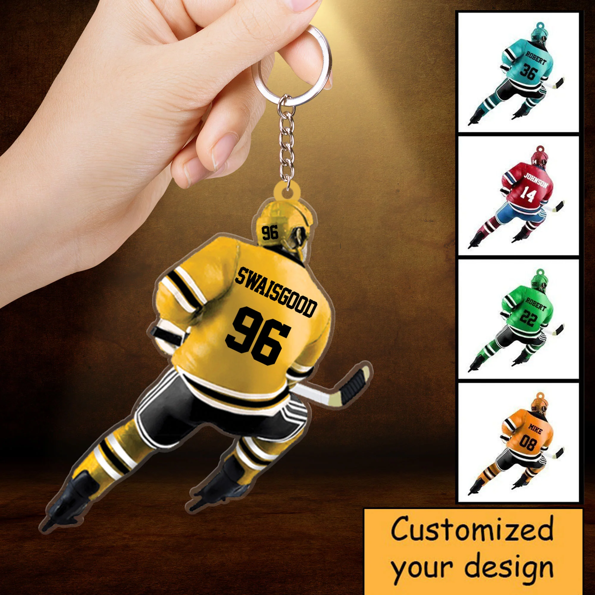 Personalized Ice Hockey Player Christmas Ornament - Great Gift Idea For Ice Hockey Lovers - Image 3