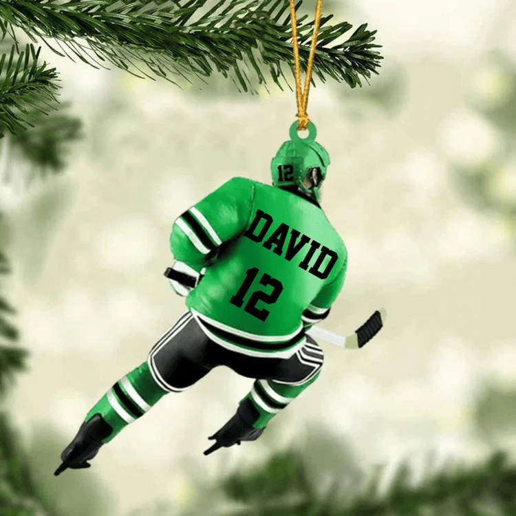 Personalized Ice Hockey Player Christmas Ornament - Great Gift Idea For Ice Hockey Lovers - Image 5
