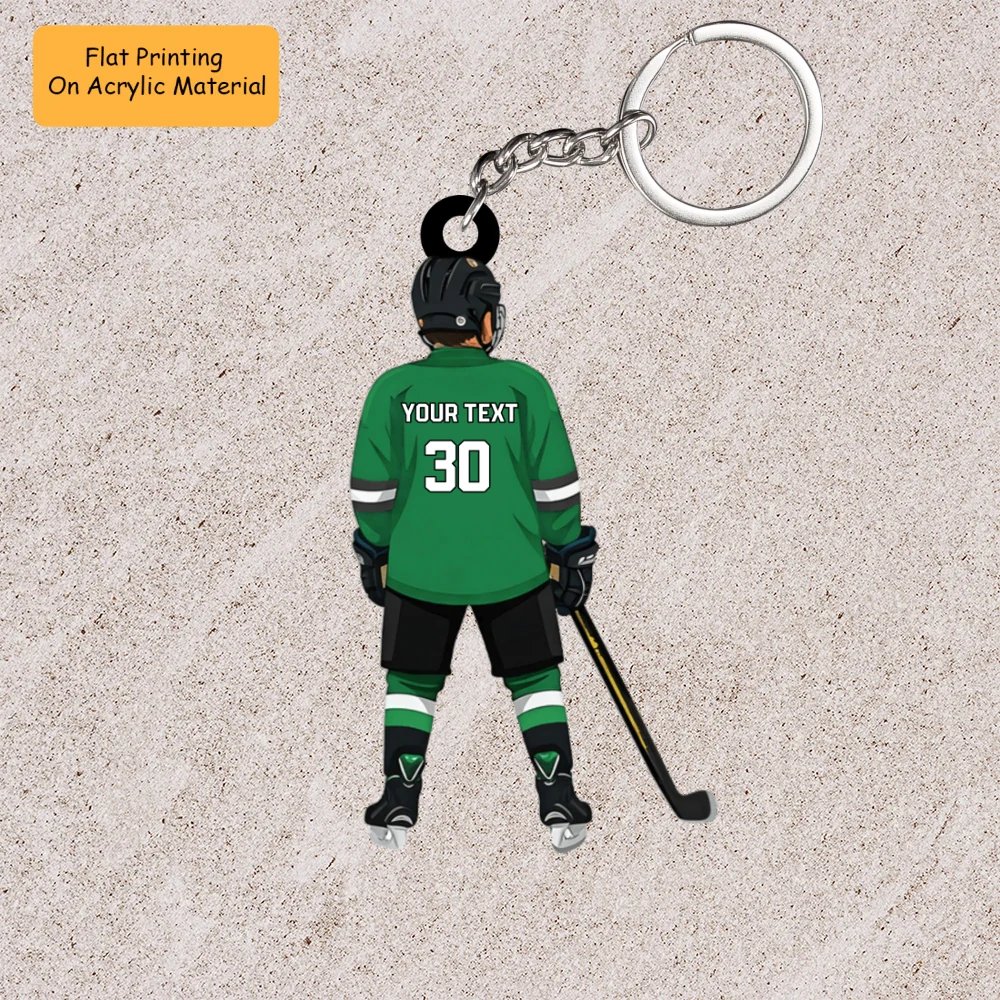 Personalized Ice Hockey Teen Boy Back View Acrylic Ornament, Meaningful Ornament Gifts For Hockey Player, Family, Friends - Image 4
