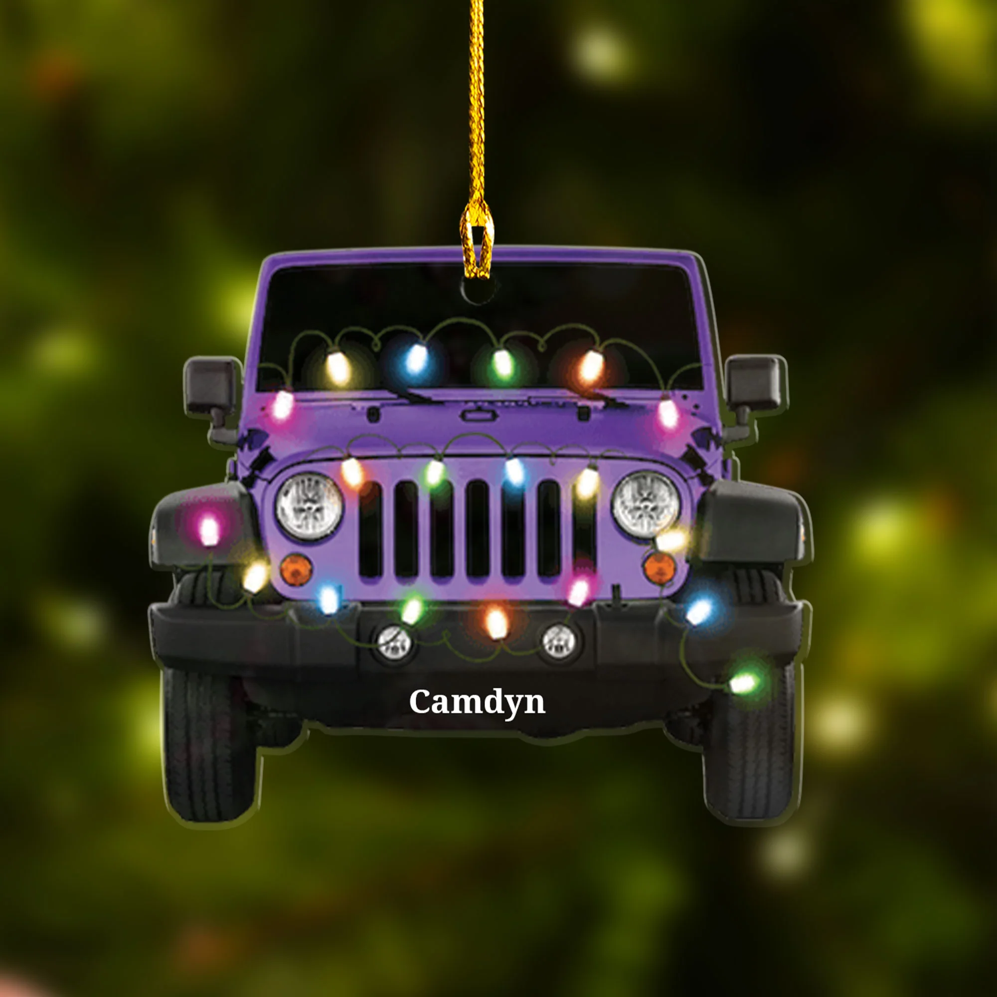 Personalized Jeep Car Acrylic Christmas Ornament, Custom Shape Ornament Decor, Car Lover Ornament - Image 3