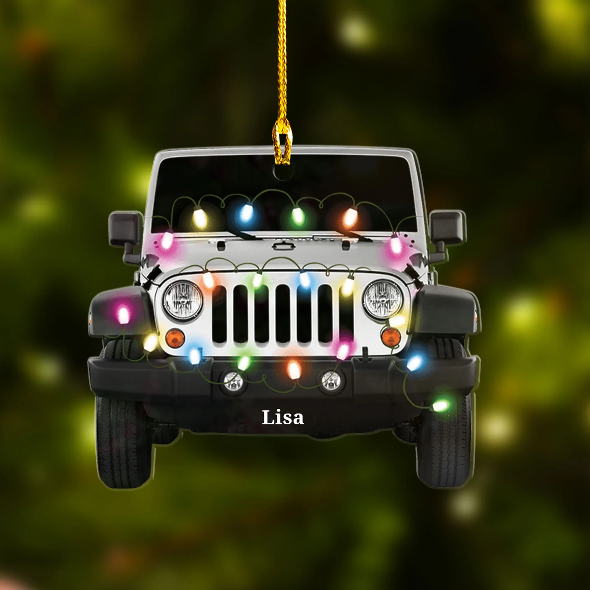 Personalized Jeep Car Acrylic Christmas Ornament, Custom Shape Ornament Decor, Car Lover Ornament - Image 4