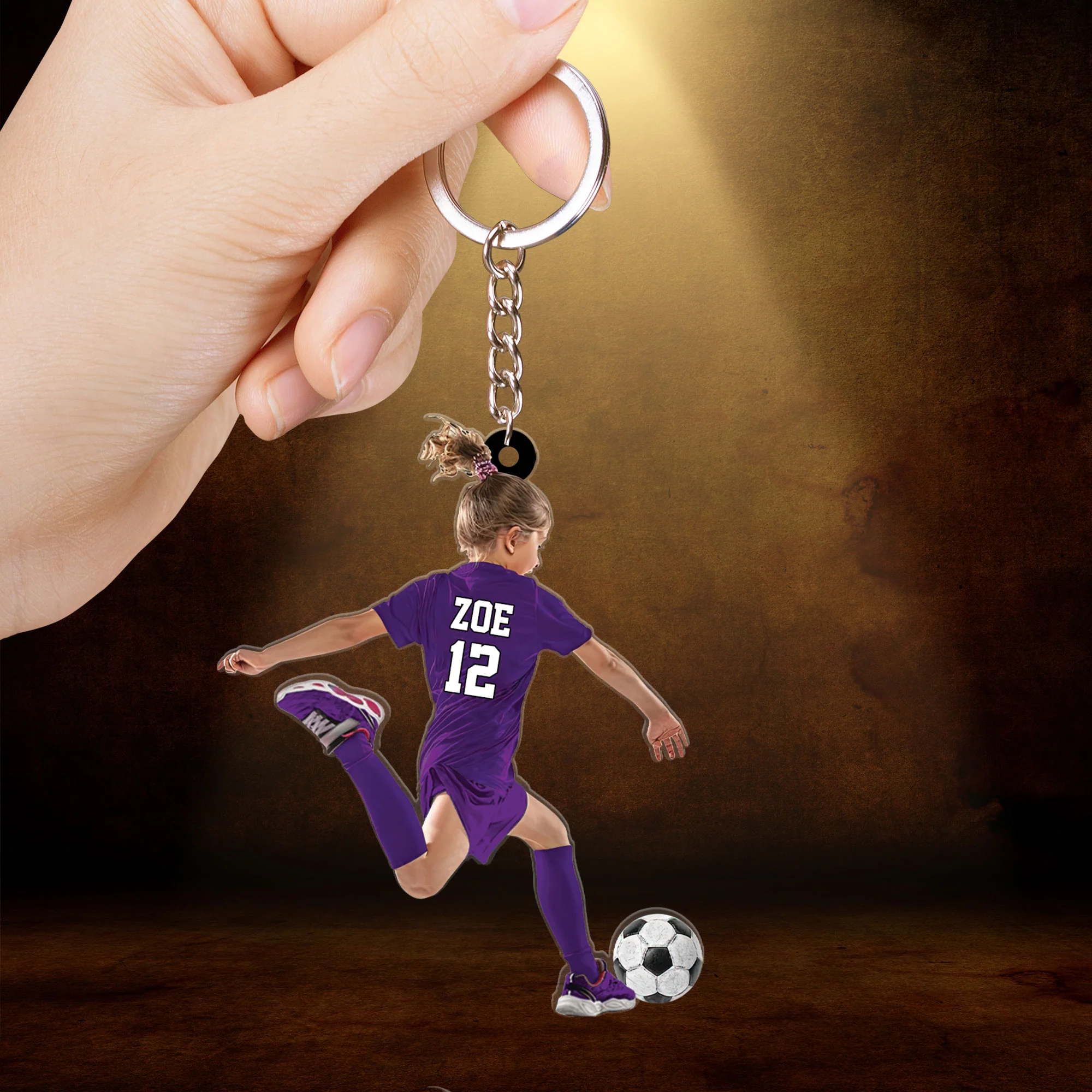 Personalized Little Girl Kid Soccer Players Acrylic Christmas Ornament - Gift For Soccer Lovers, Best Idea Custom Shape Ornament Christmas - Image 4