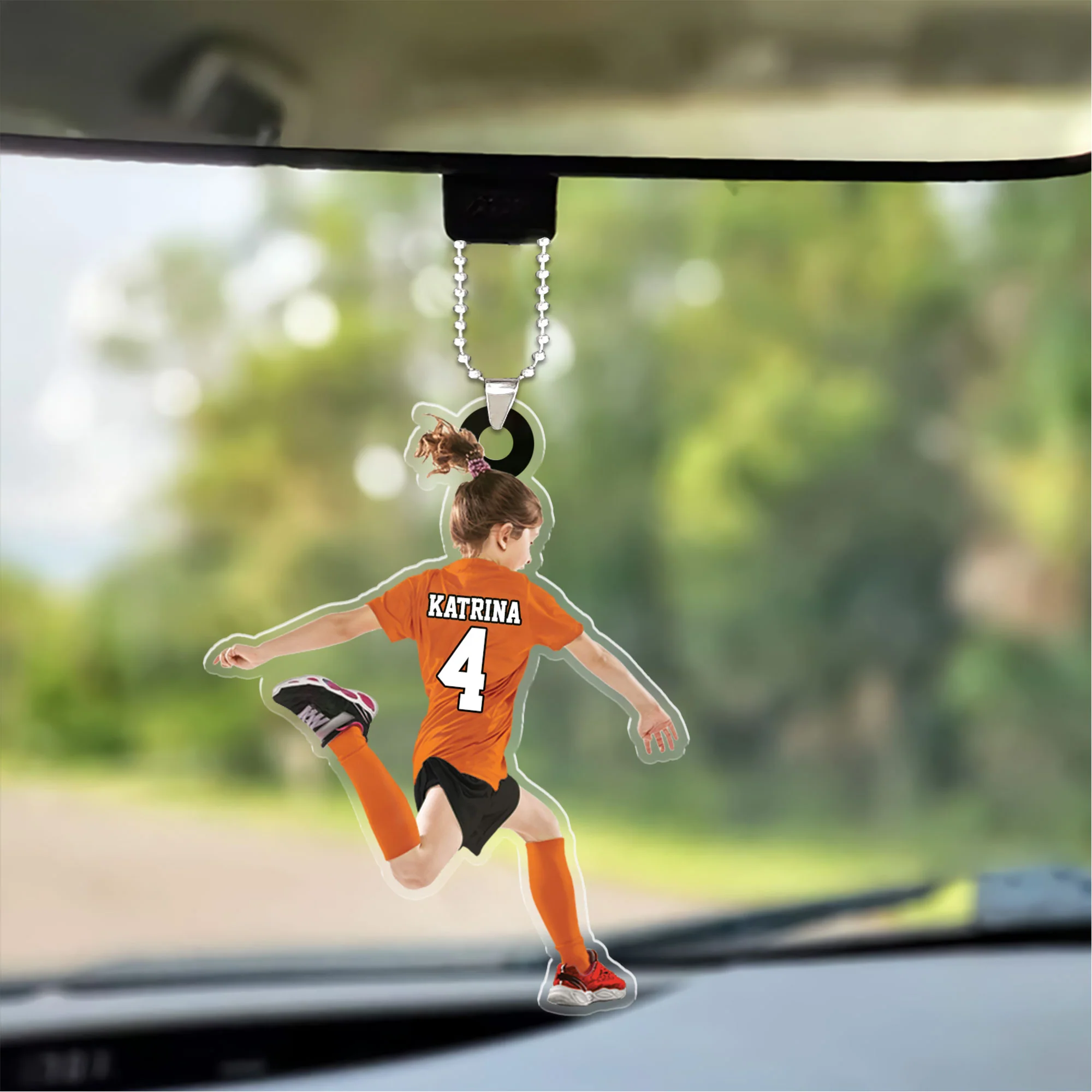 Personalized Little Girl Kid Soccer Players Acrylic Christmas Ornament - Gift For Soccer Lovers, Best Idea Custom Shape Ornament Christmas - Image 5
