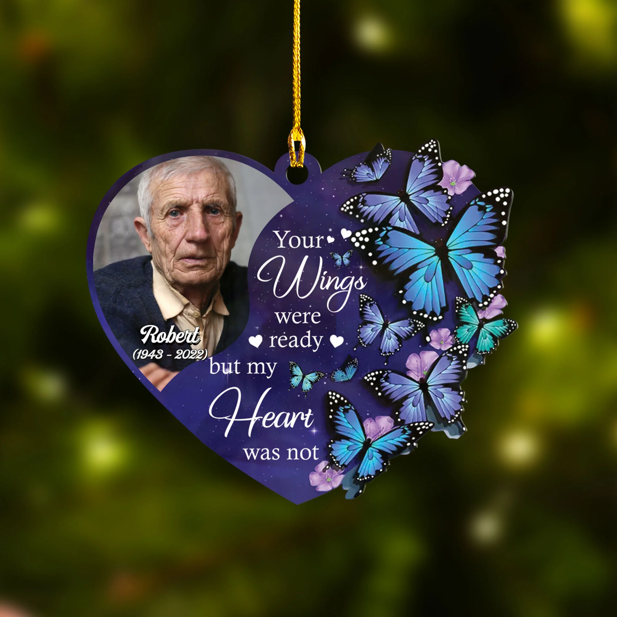 Personalized Memorial Photo Heart Acrylic Ornament, Customized Dad, Mom Photo Acrylic Ornament - Best Gift For Christmas, Dad, Mom, Family - Image 2