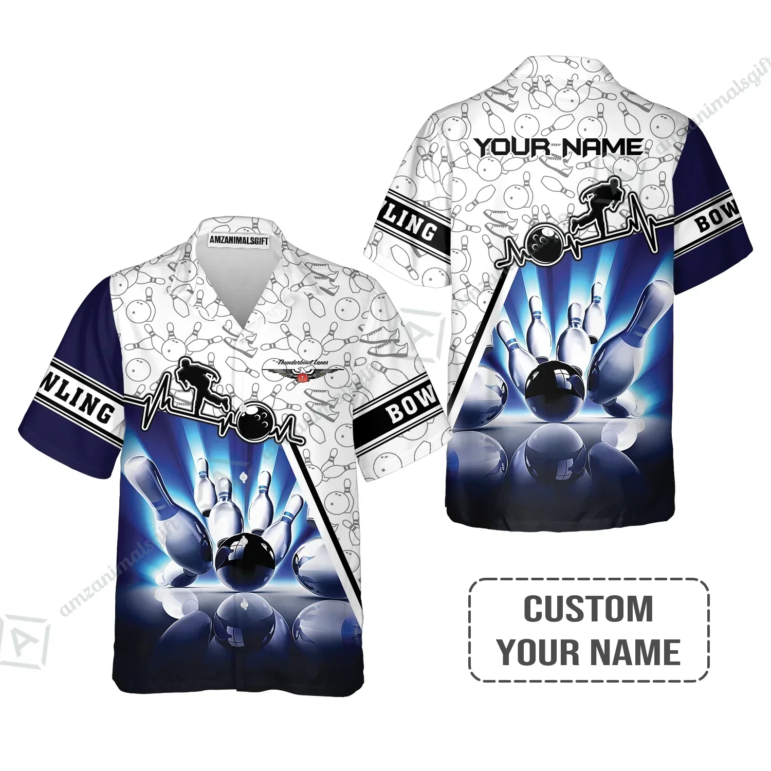 Personalized Name Bowling Jersey, Thunderbowl Lanes Unique Bowling Apparel For Men Women, Perfect Gift For Bowling Lovers, Bowlers - Image 3