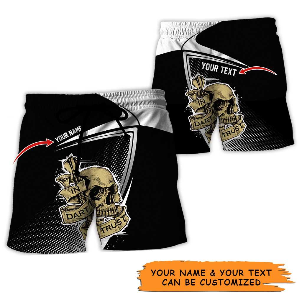 Personalized Name Darts Aloha Hawaiian Shirt - Amazing Darts And Skull Pattern, In Darts We Trust Personalized Name Hawaiian Shirt For Men & Women - Image 5