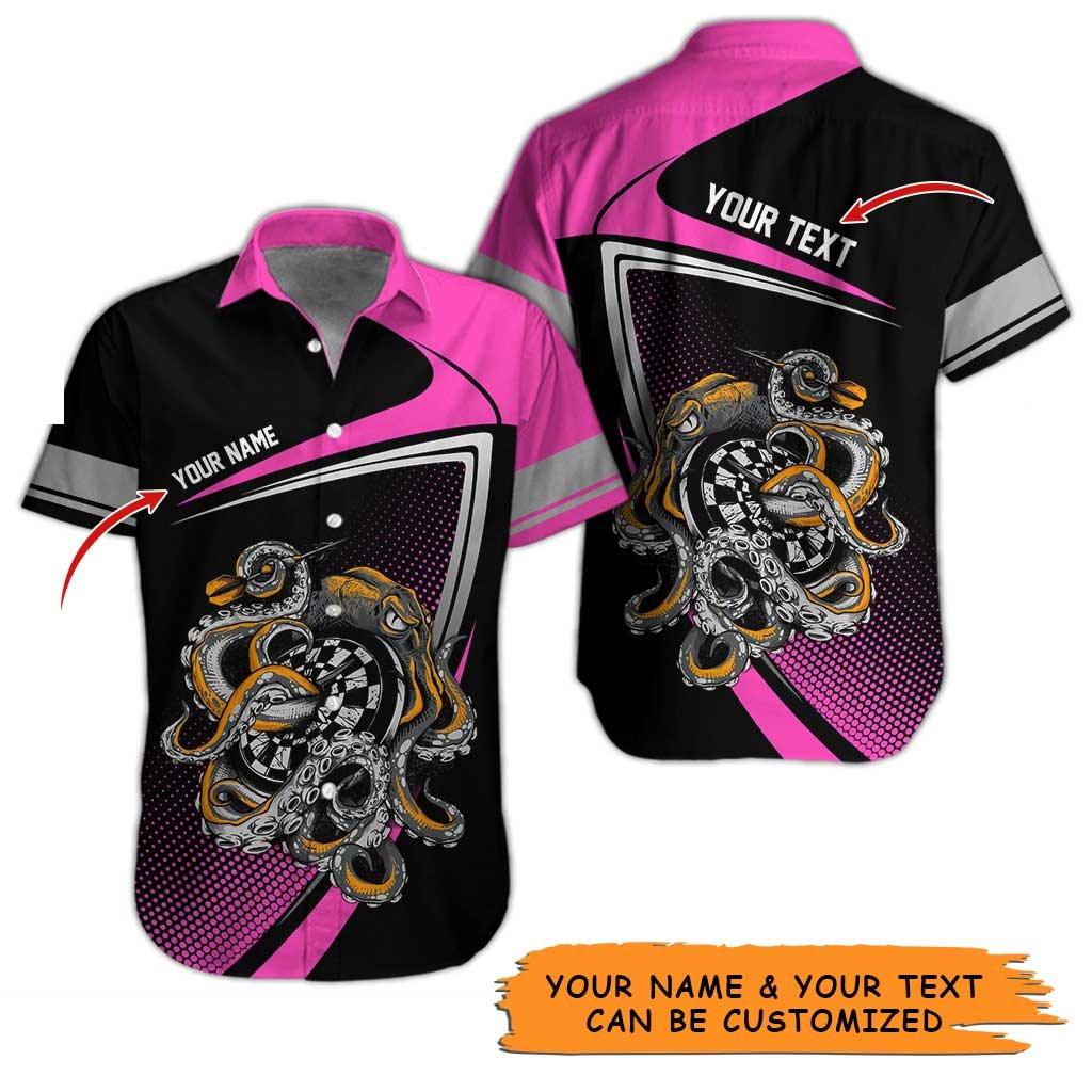 Personalized Name Darts Aloha Hawaiian Shirt - Amazing Darts Personalized Name Hawaiian Shirt, Octopus Hawaiian Shirt For Men & Women, Darts Lover - Image 2
