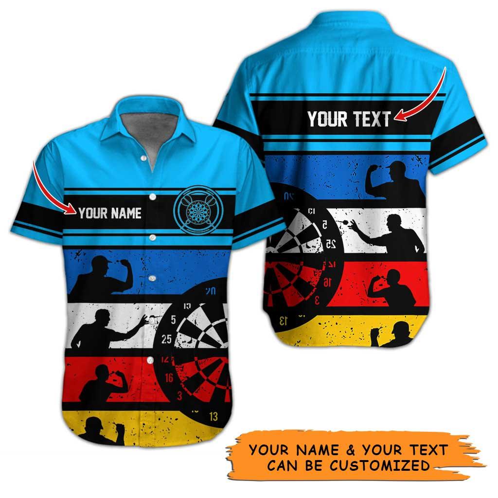 Personalized Name Darts Aloha Hawaiian Shirt - Amazing Men Playing Darts Pattern And Target Personalized Name Hawaiian Shirt For Men & Women, Darts Lover - Image 2